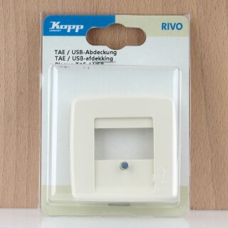 Kopp RIVO TAE / USB-Abdeckung cremeweiß 58 × 58 mm IP20 3395.0118.0