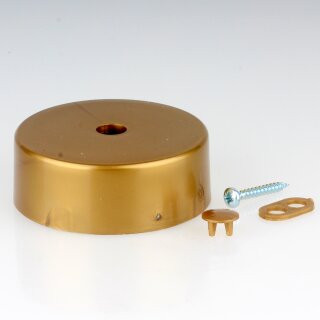REV Lampen Verteilerbaldachin-Set Kunststoff Gold Ø 66 mm mit Zugentlastung 0513363777
