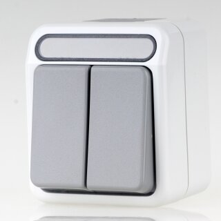 Merten Serienschalter 1-polig 10 AX 250 V Aufputz IP44 Lichtgrau MEG3115-8029