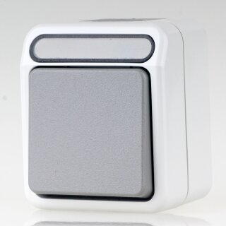 Merten Aus-/Wechselschalter 1-polig 10 AX 250 V Aufputz IP44 Lichtgrau MEG3116-8029