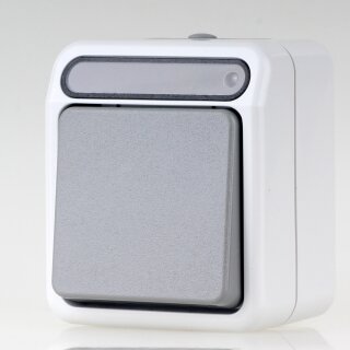 Merten Aus-/Wechsel-Kontrollschalter 1-polig 10 AX 250 V Aufputz IP44 Lichtgrau MEG3106-8029