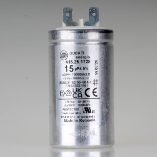 15µF 475 V Betriebskondensator Motorkondensator Ducati 416.25.1728 mit 6,3mm Flachsteckern