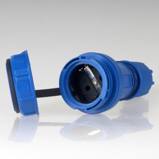 PCE Schutzkontaktkupplung blau IP66/IP68 druckwasserdicht 16A 250V Typ 20251