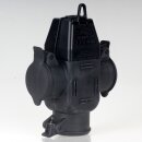 Unitec Gummi Schutzkontakt 3-Wege-Kupplung 16A 250V mit Klappdeckel IP44 schwarz 44220L