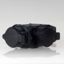 Unitec Gummi Schutzkontakt 3-Wege-Kupplung 16A 250V mit Klappdeckel IP44 schwarz 44220L