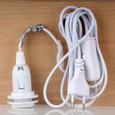 Unitec Anschlussleitung 2m mit Schnurschalter Eurostecker und E14 Lampenfassung weiß 40150
