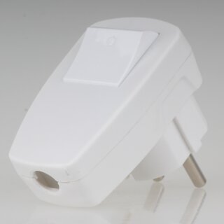 Unitec Schutzkontakt-Winkelstecker weiß mit unbeleuchtetem Schalter 10A/250V AC 2-polig 40554L