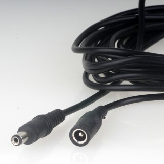 DC Netzteil Verlängerungskabel 5 Meter 5,5 × 2,1 mm Hohlstecker / Kupplung schwarz Q455642