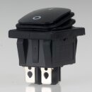 Einbau-Wippschalter schwarz 2-polig EIN/AUS 30×22 mm 16A 250V AC IP65