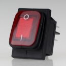 Einbau-Wippschalter rot beleuchtet 2-polig EIN/AUS 30×22 mm 16A 250V AC IP65