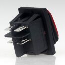 Einbau-Wippschalter rot beleuchtet 2-polig EIN/AUS 30×22 mm 16A 250V AC IP65