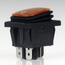 Einbau-Wippschalter orange beleuchtet 2-polig EIN/AUS 30×22 mm 16A 250V AC IP65