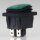 Einbau-Wippschalter grün beleuchtet 2-polig EIN/AUS 30×22 mm 16A 250V AC IP65