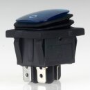 Einbau-Wippschalter blau beleuchtet 2-polig EIN/AUS 30×22 mm 16A 250V AC IP65