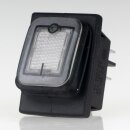 Einbau-Wippschalter transparent beleuchtet 2-polig EIN/AUS 30×22 mm 16A 250V AC IP65