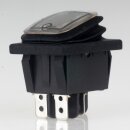 Einbau-Wippschalter transparent beleuchtet 2-polig EIN/AUS 30×22 mm 16A 250V AC IP65