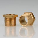 M13x1 Trompetennippel Messing 12 mm lang 6-Kant SW14 mit 10 mm Durchgang ohne Verdrehschutz