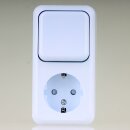 Unitec Aus-/Wechselschalter mit Schutzkontakt-Steckdose Aufputz Alpinweiß 16A / 250V IP20 42016L