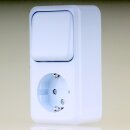 Unitec Aus-/Wechselschalter mit Schutzkontakt-Steckdose Aufputz Alpinweiß 16A / 250V IP20 42016L