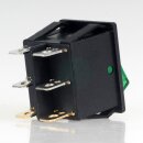 Einbau-Doppel-Wippschalter grün beleuchtet 2×1-polig EIN/AUS 250V 16A