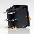 Einbau-Doppel-Wippschalter gelb beleuchtet 2×1-polig EIN/AUS 250V 16A