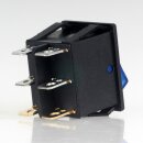 Einbau-Doppel-Wippschalter blau beleuchtet 2×1-polig EIN/AUS 250V 16A