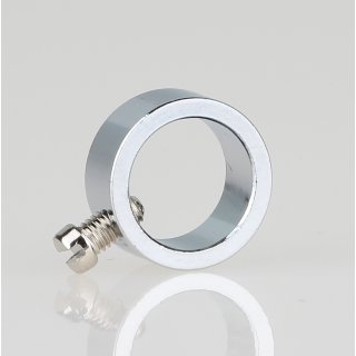 Lampen Stellring 14x6mm für 10mm Pendelrohr mit M3 Feststellschraube Messing verchromt