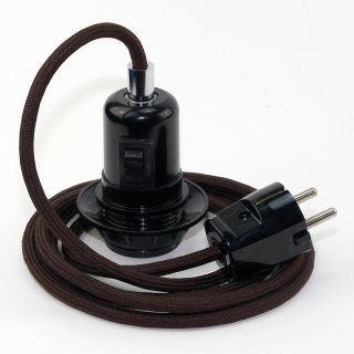 Snake Lampenfassung Schalter mit Stecker Textilkabel RZ27