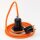 Textilkabel Orange mit E27 Wippschalter-Lampenfassung Gewindemantel Kunststoff schwarz mit Stecker
