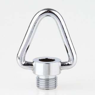 Ringnippel verchromt beweglicher Bügel dreieckig M10x1 Außengewinde für Lampen und Leuchtenbau