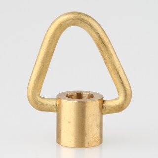 Ringnippel Messing roh beweglicher Bügel dreieckig M10x1 Innengewinde für Lampen und Leuchtenbau