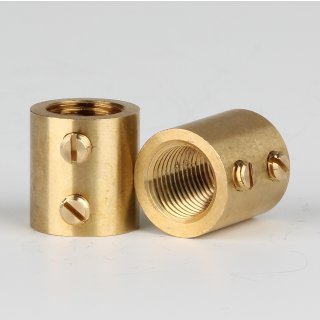M10x1 Verbindungs-Muffe Gewinde-Adapter 14x15mm mit 2 x M4 Quergewinde Messing roh