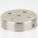 Lampen-Baldachin 100x25mm Metall Edelstahloptik ohne Zugentlaster für 5 Lampenpendel