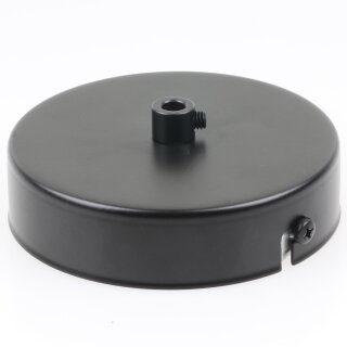 1-Loch Lampen-Baldachin Metall 100x25mm schwarz mit Zugentlaster für 1 Lampenpendel