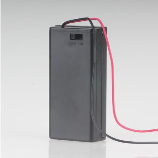 Batteriehalter Akkuhalter für 2x Mignonzelle (AA) Gehäuse mit Kabel und Schalter