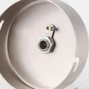 1-Loch Lampen-Baldachin Metall 80x25mm Edelstahloptik mit Zugentlaster für 1 Lampenpendel
