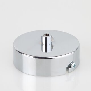 1-Loch Lampen-Baldachin Metall 80x25mm verchromt mit Zugentlaster  für 1 Lampenpendel