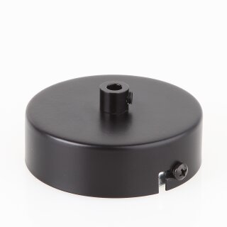 1-Loch Lampen-Baldachin Metall 80x25mm schwarz mit Zugentlaster für 1 Lampenpendel