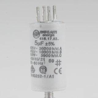 5uF 450V Anlaufkondensator Betriebskondensator Motorkondensator mit 6,3 mm Flachstecker