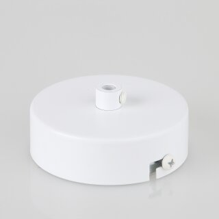 1-Loch Lampen-Baldachin Metall 80x25mm weiß mit Zugentlaster für 1 Lampenpendel