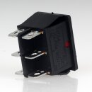 Einbau-Wippschalter rot beleuchtet 2-polig EIN/AUS/EIN 30x22mm 250V/15A