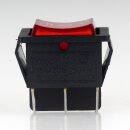 Einbau-Wippschalter rot beleuchtet 2-polig EIN/AUS/EIN 30x22mm 250V/15A