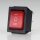 Einbau-Wippschalter rot beleuchtet 2-polig EIN/AUS/EIN 30x22mm 250V/15A
