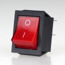 Einbau-Wippschalter rot beleuchtet 2-polig EIN/AUS 30x22mm 250V/16A