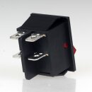 Einbau-Wippschalter rot beleuchtet 2-polig EIN/AUS 30x22mm 250V/16A