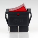 Einbau-Wippschalter rot beleuchtet 2-polig EIN/AUS 30x22mm 250V/16A