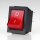 Einbau-Wippschalter rot beleuchtet 2-polig EIN/AUS 30x22mm 250V/16A