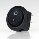 Einbau-Wippschalter schwarz 1-polig EIN/AUS 250V/6A rund Einbaumaß 19mm unbeleuchtet