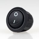 Einbau-Wippschalter schwarz rund 1-polig EIN/AUS 10A/250V Einbaumaß 19mm unbeleuchtet