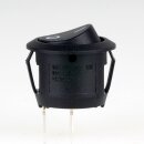 Einbau-Wippschalter schwarz rund 1-polig EIN/AUS 10A/250V Einbaumaß 19mm unbeleuchtet